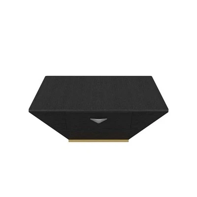 Trapezoid Oak Wood Coffee Table